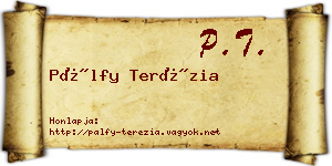 Pálfy Terézia névjegykártya