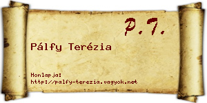 Pálfy Terézia névjegykártya